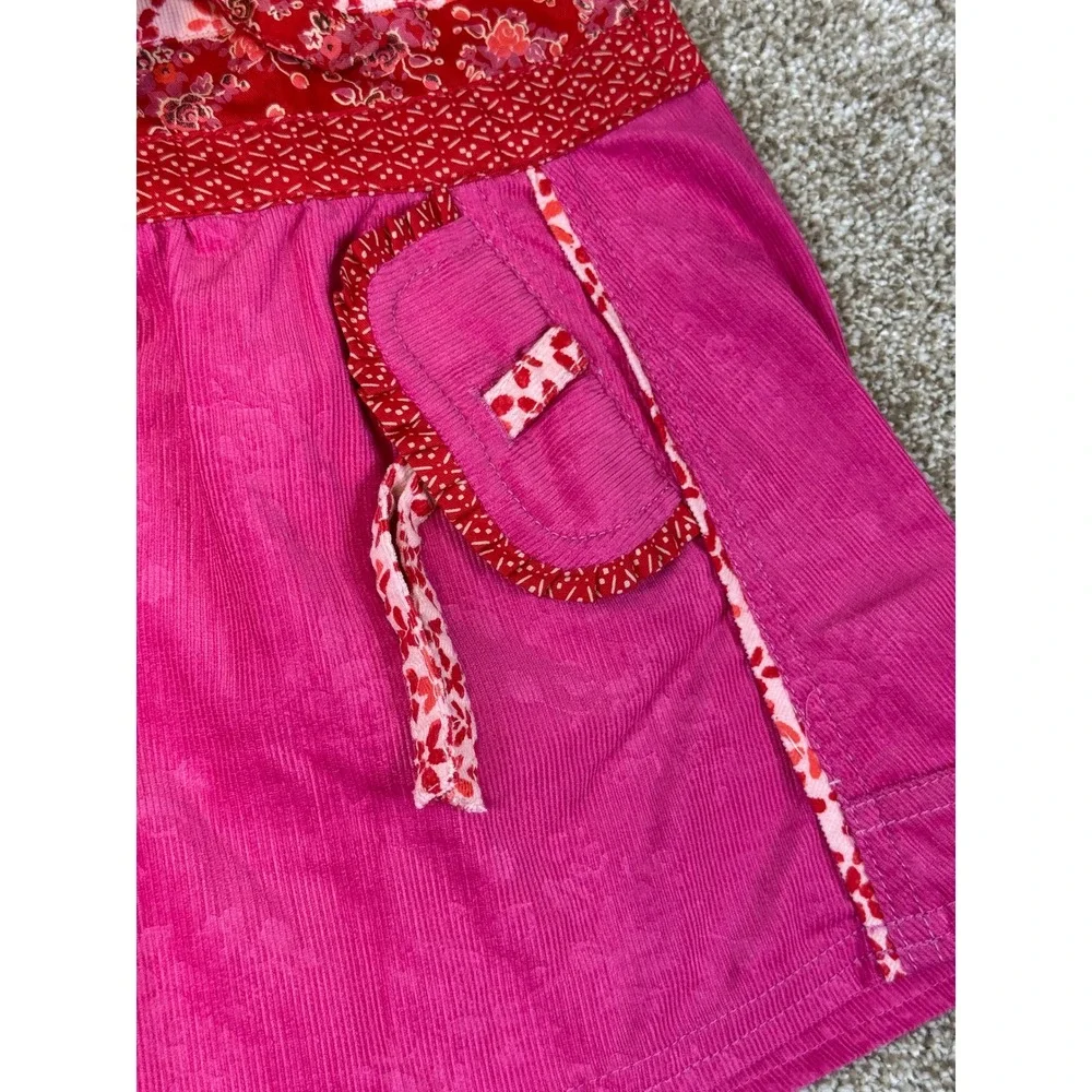 NEW Oilily Kids Travisi Pink Corduroy Floral Mixed Print Skirt 128 8Y 8‎